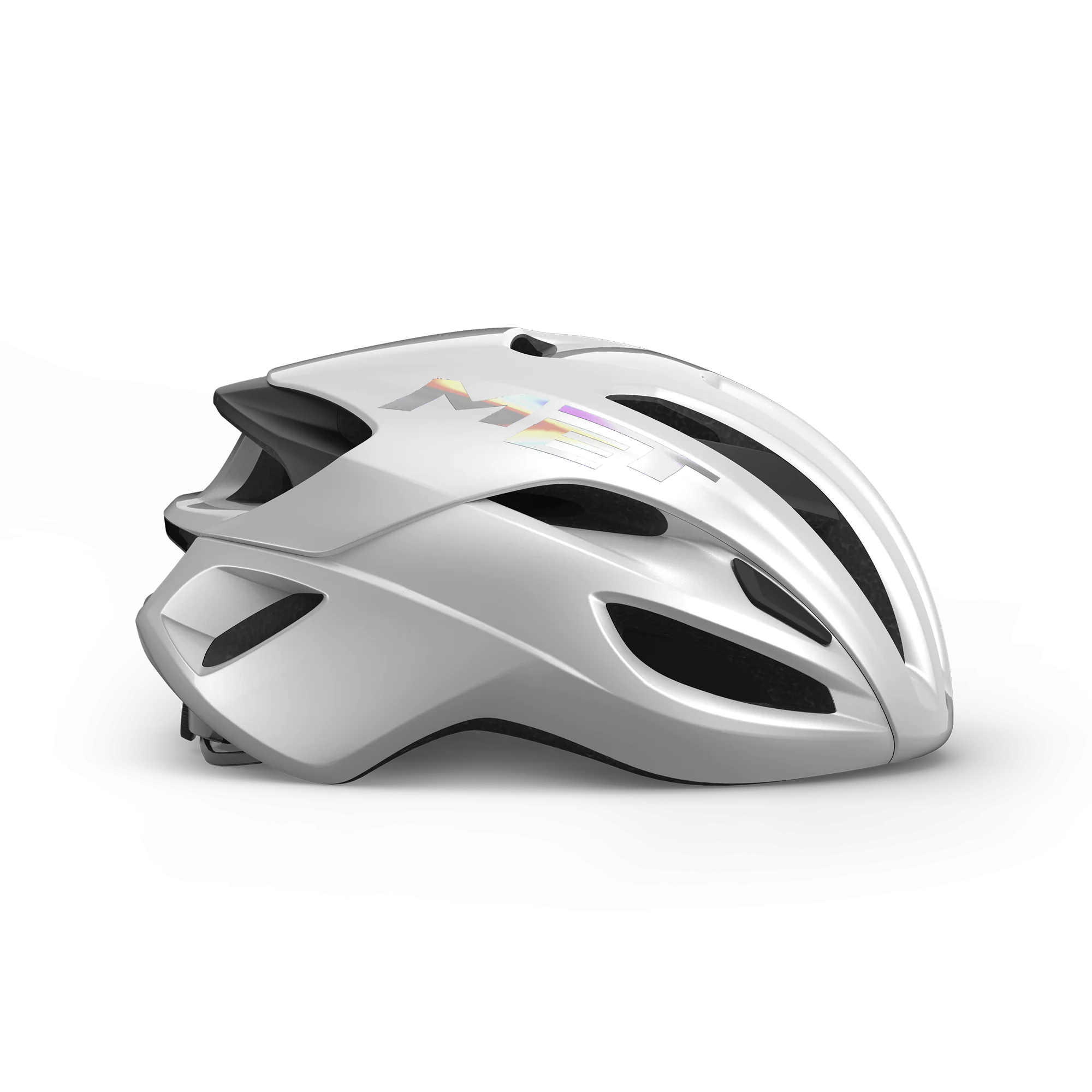 Helm Rivale von MET, für Rennvelo und Gravelbike, mit Mips, in White-holographic. Bei Metropolitan Bike Store, Zürich