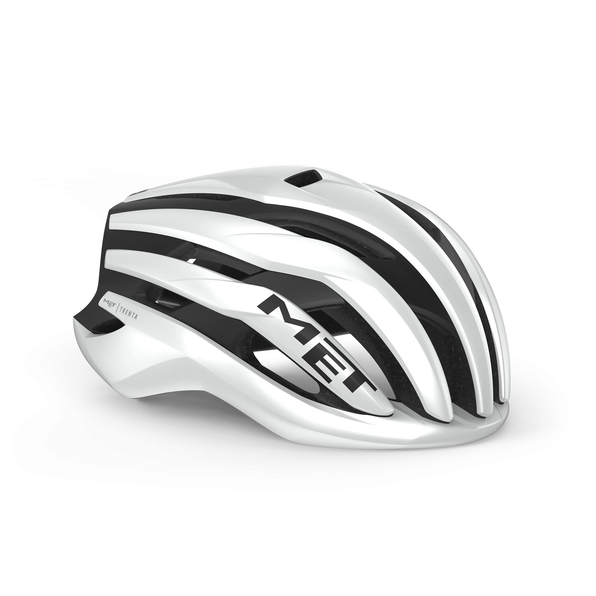 Velohelm Trenta von MET, für Rennvelo und Gravelbike, mit Mips, in White black. Bei Metropolitan Bike Store, Zürich